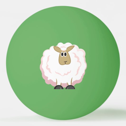 Fluffy White Sheep Tischtennisball (Vorderseite)