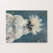 Fluffy White Silkie Chicken Oil Painting Puzzle (Horizontal)