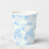 Fluffy White Sky Blue Textured Clouds Pappbecher (Rechts)