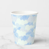 Fluffy White Sky Blue Textured Clouds Pappbecher (Vorderseite)