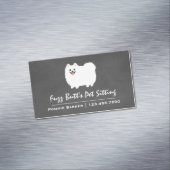 Fluffy White Spitz Magnetische Visitenkarte (Beispiel)