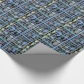 Fluffy Woven Graphic Burlap Blue Geschenkpapier (Ecke)