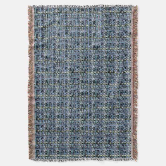 Fluffy Woven Graphic Strings Blue Decke (Vorderseite Vertikal)