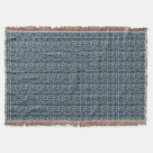 Fluffy Woven Graphic Strings Blue Decke (Vorderseite)