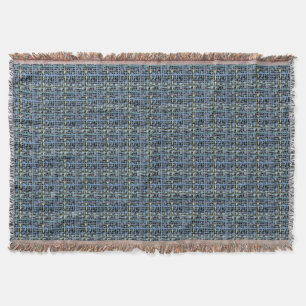 Fluffy Woven Graphic Strings Blue Decke