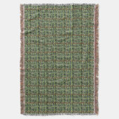 Fluffy Woven Graphic Strings Green Decke (Vorderseite Vertikal)