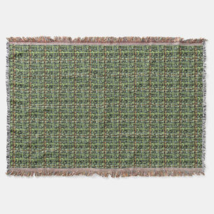 Fluffy Woven Graphic Strings Green Decke