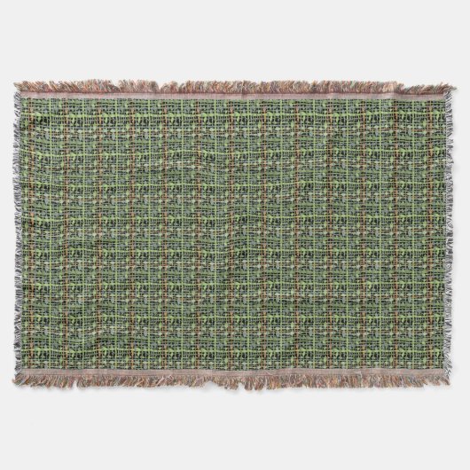 Fluffy Woven Graphic Strings Green Decke (Vorderseite)