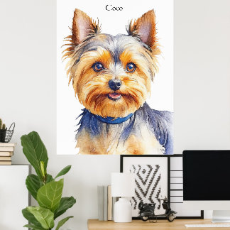 Fluffy Yorkshire Terrier Soft und Gentle Dog Art Poster