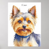 Fluffy Yorkshire Terrier Soft und Gentle Dog Art Poster (Vorne)