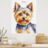 Fluffy Yorkshire Terrier Soft und Gentle Dog Art Poster (Küche)