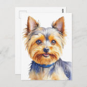 Fluffy Yorkshire Terrier Soft und Gentle Dog Art Postkarte (Vorne/Hinten)