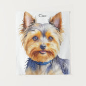 Fluffy Yorkshire Terrier Soft und Gentle Dog Art Wandteppich (Vorderseite)