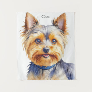 Fluffy Yorkshire Terrier Soft und Gentle Dog Art Wandteppich