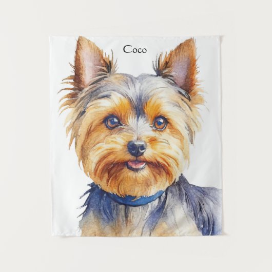 Fluffy Yorkshire Terrier Soft und Gentle Dog Art Wandteppich (Vorderseite)