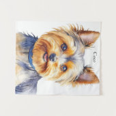 Fluffy Yorkshire Terrier Soft und Gentle Dog Art Wandteppich (Vorderseite (Horizontal))