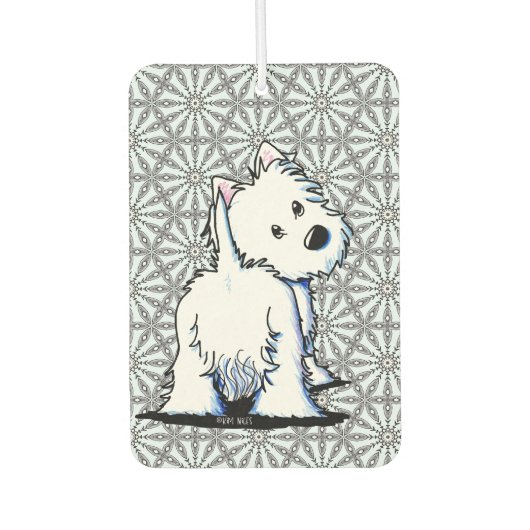 Fluffybutt Westie Autolufterfrischer (Vorderseite)