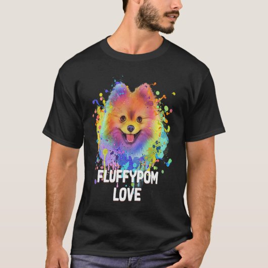 Fluffypom Love Pomeranian Humor Pom Pom Animal Pu T-Shirt (Vorderseite)