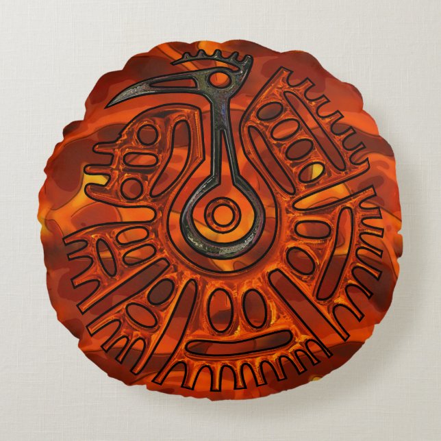 Flug 2 Indianer Rundes Kissen (Vorderseite)