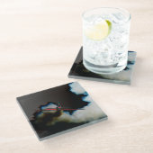 Flug 3 Küste Glasuntersetzer (Schrägansicht)