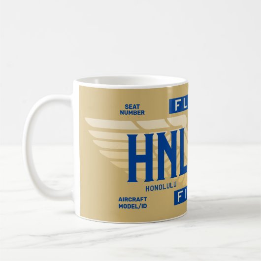 Flug 5-O (HAL50) HNL bis JFK Kaffeetasse (Links)