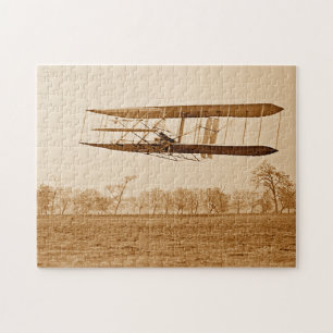 Flug 85 Orville Wright Doppeldecker C 1904 Sepia  Puzzle
