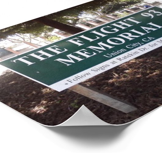 Flug 93 Memorial Sign Poster (Ecke)