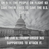 Flug 93 Rettete die Hauptstadt. Trump griff ihn an Aufkleber (Vorderseite)