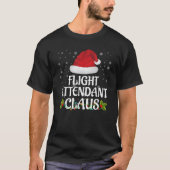 Flug Attendant Claus Weihnachtsbeleuchtung Familie T-Shirt (Vorderseite)