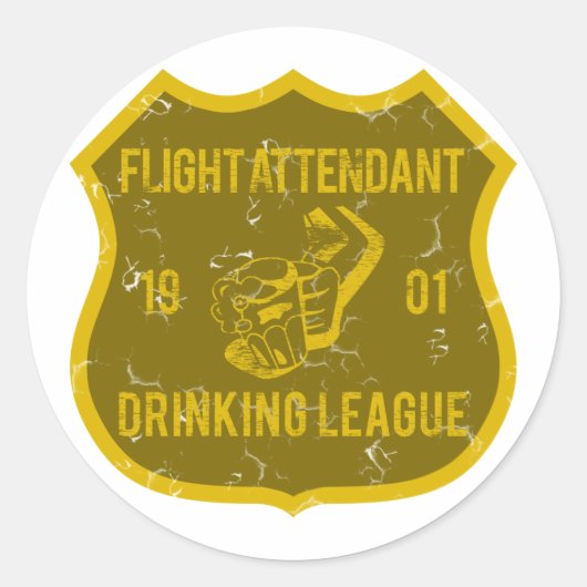 Flug Attendant Drink League Runder Aufkleber (Vorderseite)