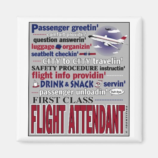 Flug Attendant Magnet (Vorne)
