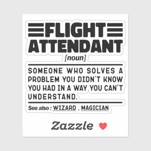 Flug Attendant Noun Flugzeug Aviation Lover Cool Aufkleber (Blatt)