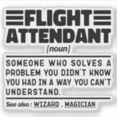 Flug Attendant Noun Flugzeug Aviation Lover Cool Aufkleber (Vorderseite)