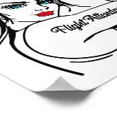 Flug Attendant Rosie The Riveter Button Up Poster (Ecke)