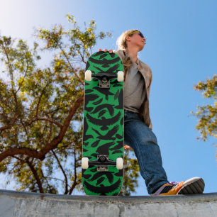 Flug der Adler schwarz.w Green BG Skateboard