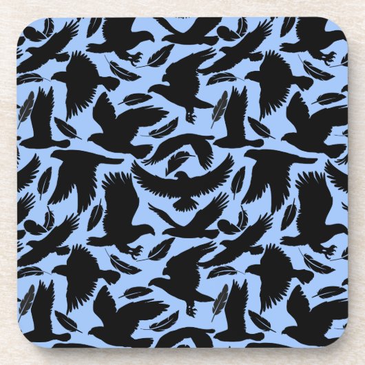 Flug der Adler schwarz.w L Blue BG Getränkeuntersetzer (Vorderseite)