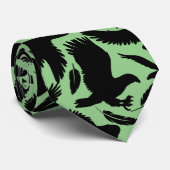 Flug der Adler schwarz.w L Green BG Krawatte (Gerollt)