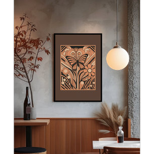 Flug der Eleganz: Ein Art Nouveau Schmetterling Poster
