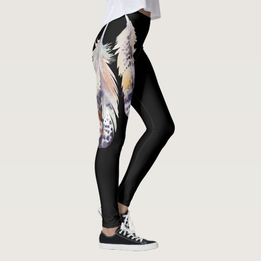 *~* Flug der Freiheits-Federn auf Schwarzem Leggings (Rechts)