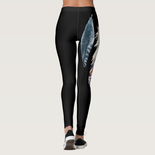 *~* Flug der Freiheits-Federn auf Schwarzem Leggings (Rückseite)