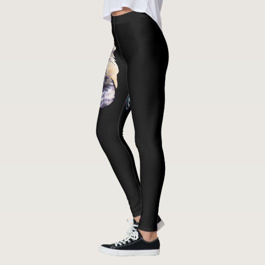 *~* Flug der Freiheits-Federn auf Schwarzem Leggings (Links)