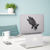 Flug des Adlers Noir Aufkleber (Laptop auf Schreibtisch)