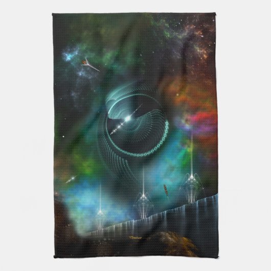 Flug des Corbius Fraktal Art Küchentuch (Vertikal)