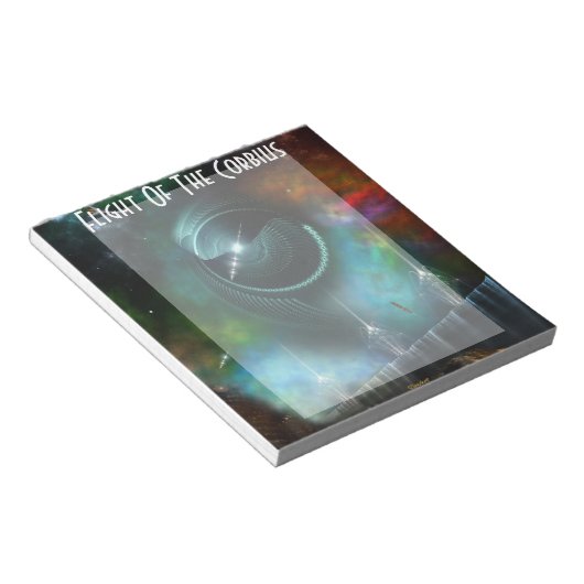 Flug des Corbius Fraktal Art Notepad Notizblock (angewinkelt)