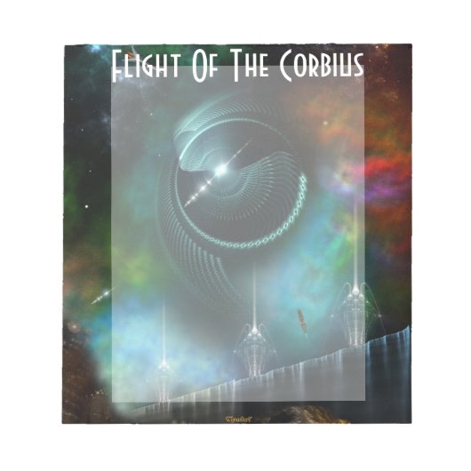 Flug des Corbius Fraktal Art Notepad Notizblock (Vorderseite)