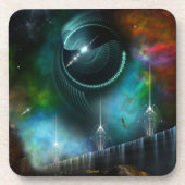 Flug des Corbius Fraktal Art Untersetzer Set (Vorderseite)
