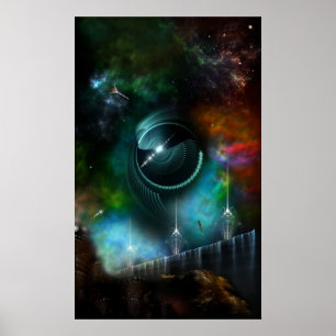 Flug des Corbius Fraktal Art Wall Poster