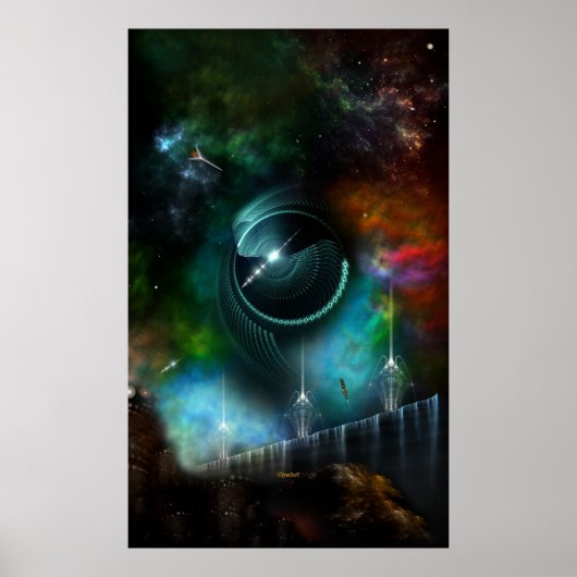 Flug des Corbius Fraktal Art Wall Poster (Vorne)