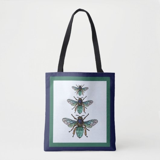 Flug des Glitzer Bienen-Totensack Tasche (Vorderseite)