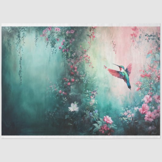 Flug des Hummingbird-Blumengartens Seidenpapier (Vorderseite)